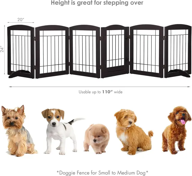 Free Standing Dog Gate SPIRICH 96-inch Extra Wide 30-inches Tall