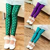 Summer Autumn Girls Leggings Mermaid Scale Printing Fall Girl Colorful Shiny Hot Pants Slim Trousers Kids Clothes 3-10Y 1