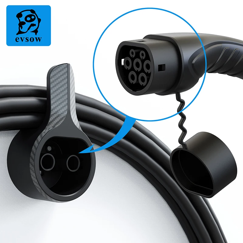 EV Charger Cable Holder Type 2 Electric Vehicle Wall Mount Charging Cable Organizer Dock For Type2