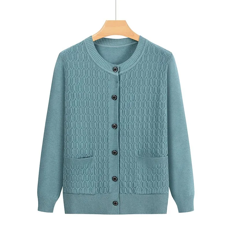 Cardigan lavorato a maglia per anziani e mezza età Cardigan classico