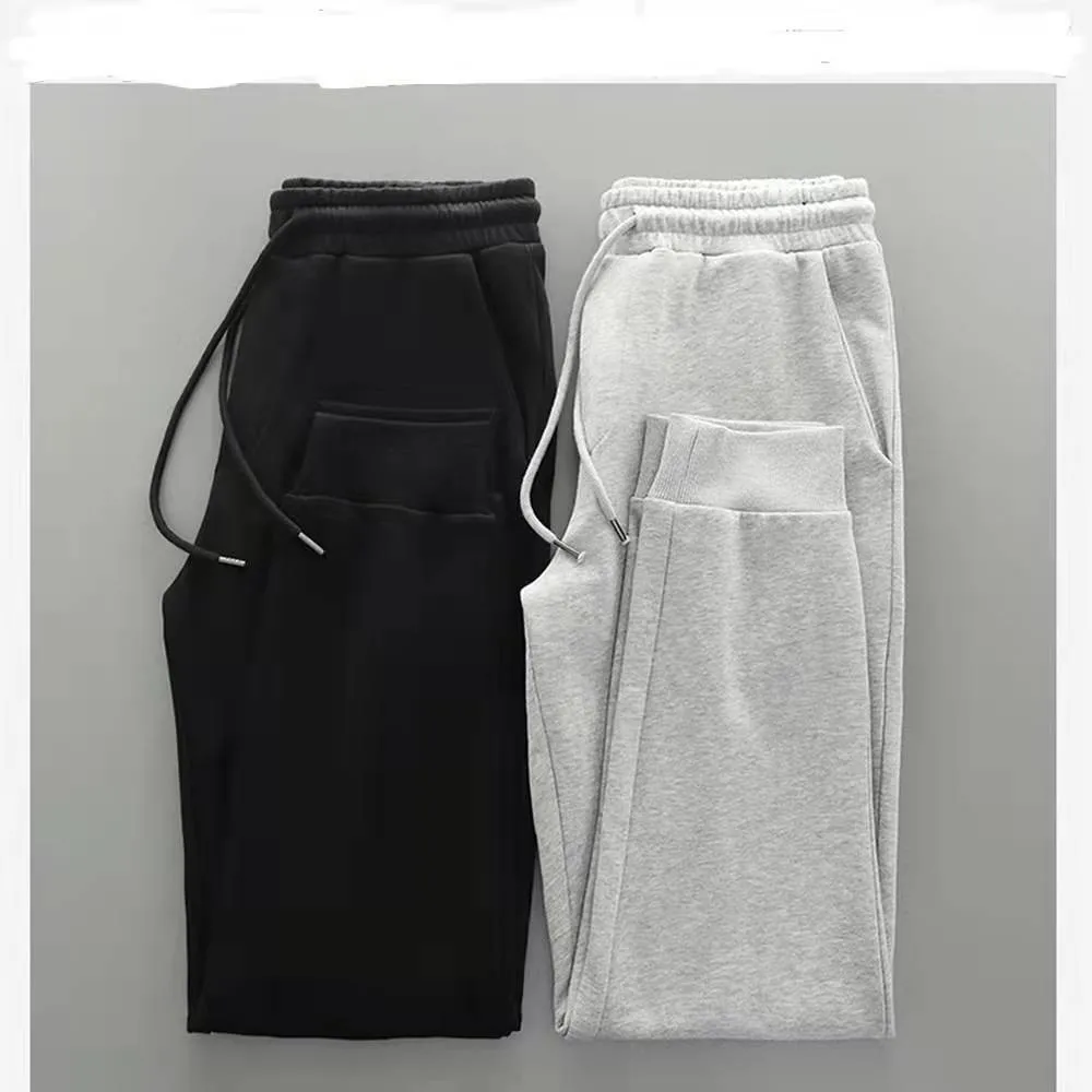 2022 new Pure cotton sanitary pants Spring and autumn thin pants Men's straight leg sports sanitary pants Loose casual pants ankle length suit pants womens spring and autumn new office lady thin casual trousers loose straight wide leg pants black gray