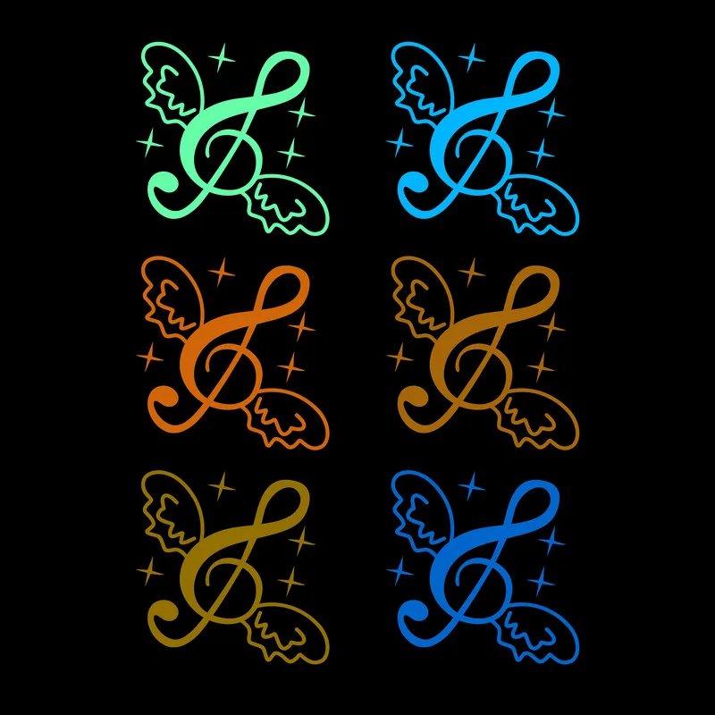 Musical Note Glow Stickers Kids Room Wall Switch Decoration Bathroom Toilet Seat Fridge Door Laptop Car Body Window Music Decal