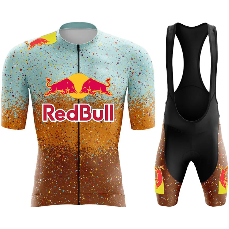 Men's Mtb Cycling Pants Equipment Man 2024 Bib Bikes Red Bull Bike Clothing Jerseys Team Jersey Set Shorts Laser Cut Costume Gel 2
