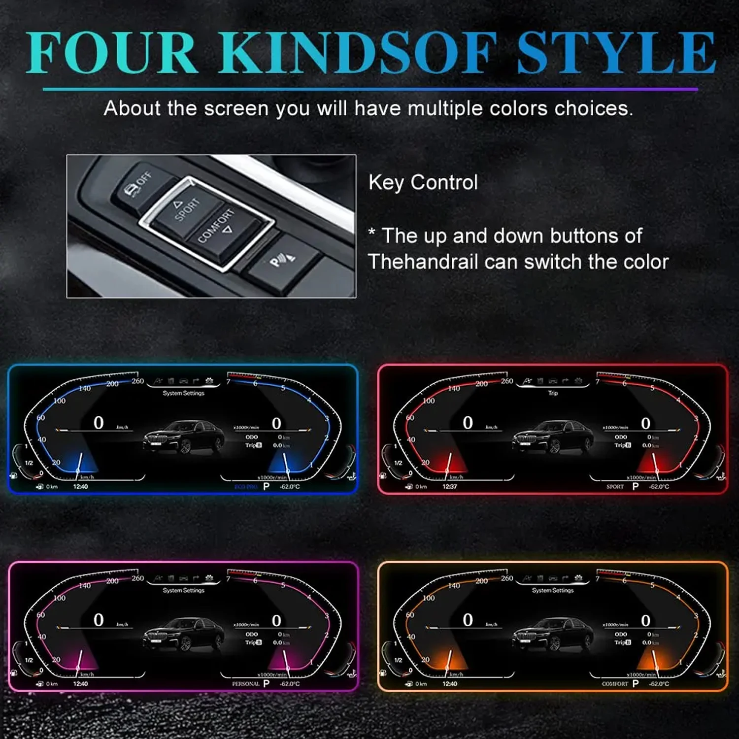Digital Instrument Cluster Display For BMW F30 F31 GT-F34 F32 F33 F36 Speedomete