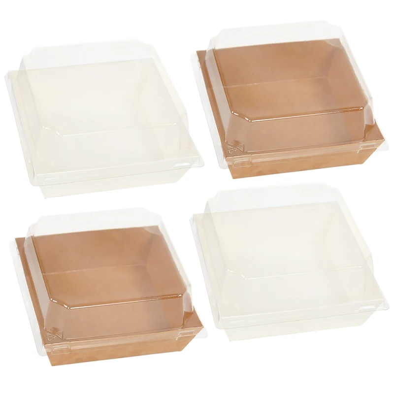 5Pcs Kraft Paper Gift Boxes with Clear Plastic Lid Cover Presents Packaging  Box Wedding Birthday Christmas Party Cupcake Packing - AliExpress