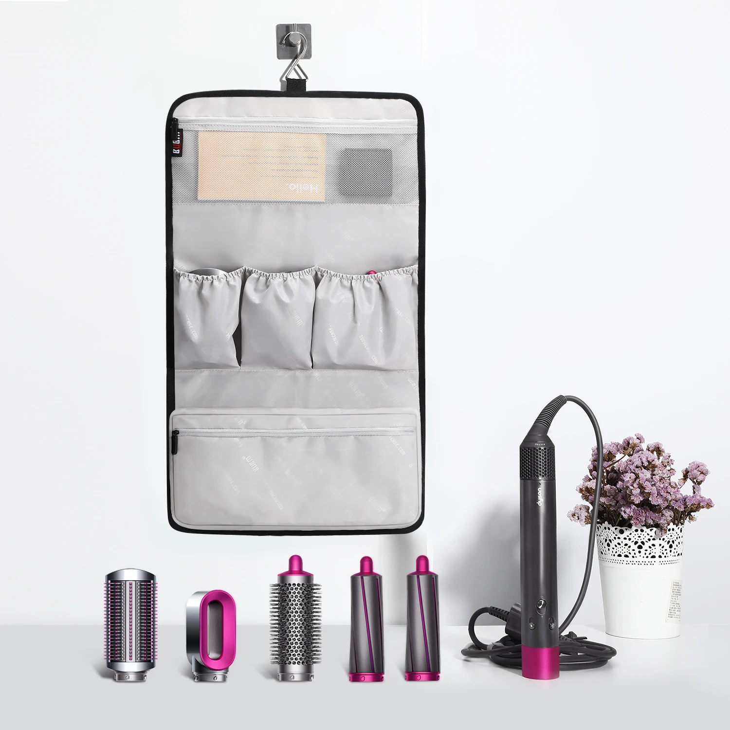 

Waterproof Travel Storage Case Organizer for Dyson Airwrap,Split pocket hair dryer curling iron storage bag Pre-Styling Dryer