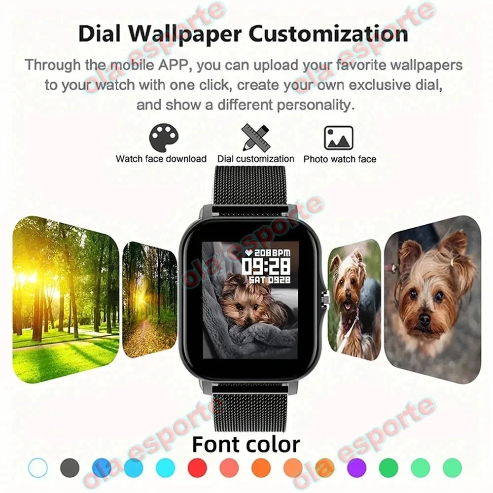 2026 New 1.83Inch Full Touch Screen Smart Watch for Men Women Bluetooth Call Sports Fitness Tracker Digital Smartwatch Gift Hw12 2