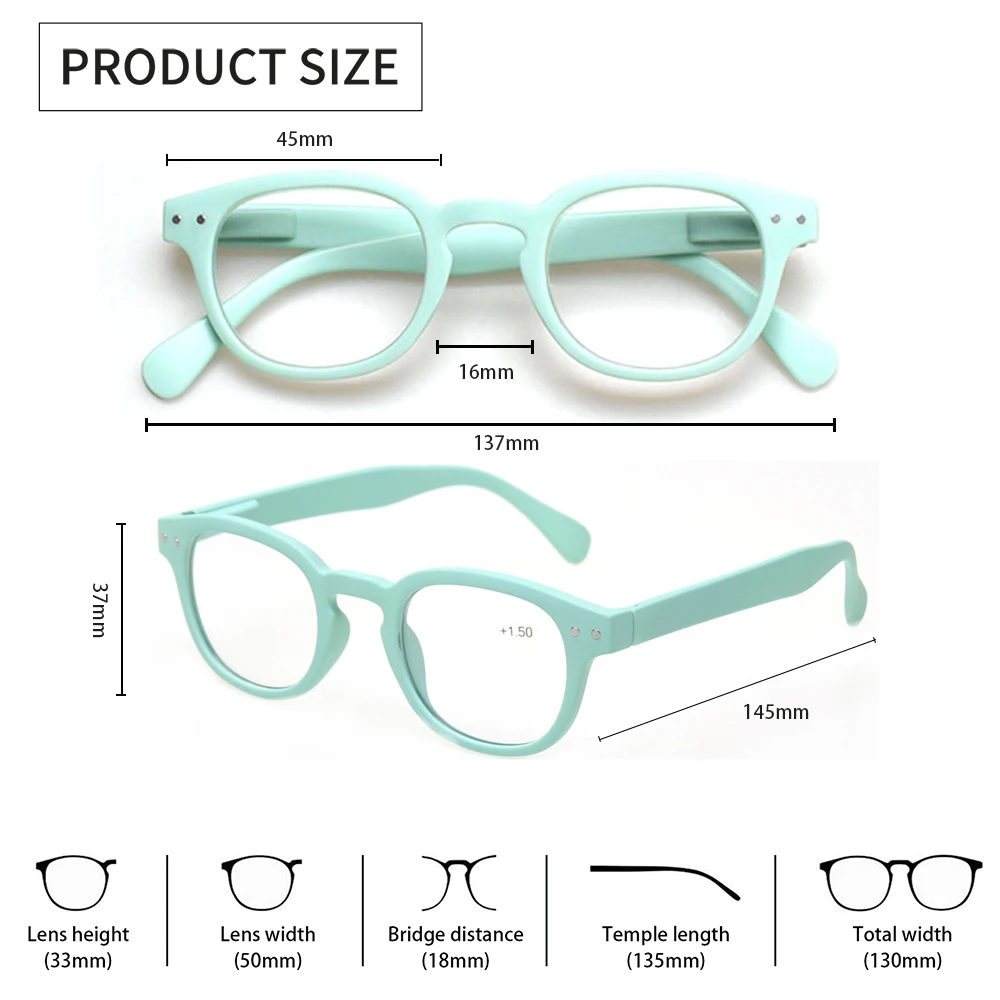 Anti-blue Light Reading Glasses Lightweight  Presbyopia Ultraclear Readers Eyeglasses Women Men Optical Eyewear Diopters To +6.0 2