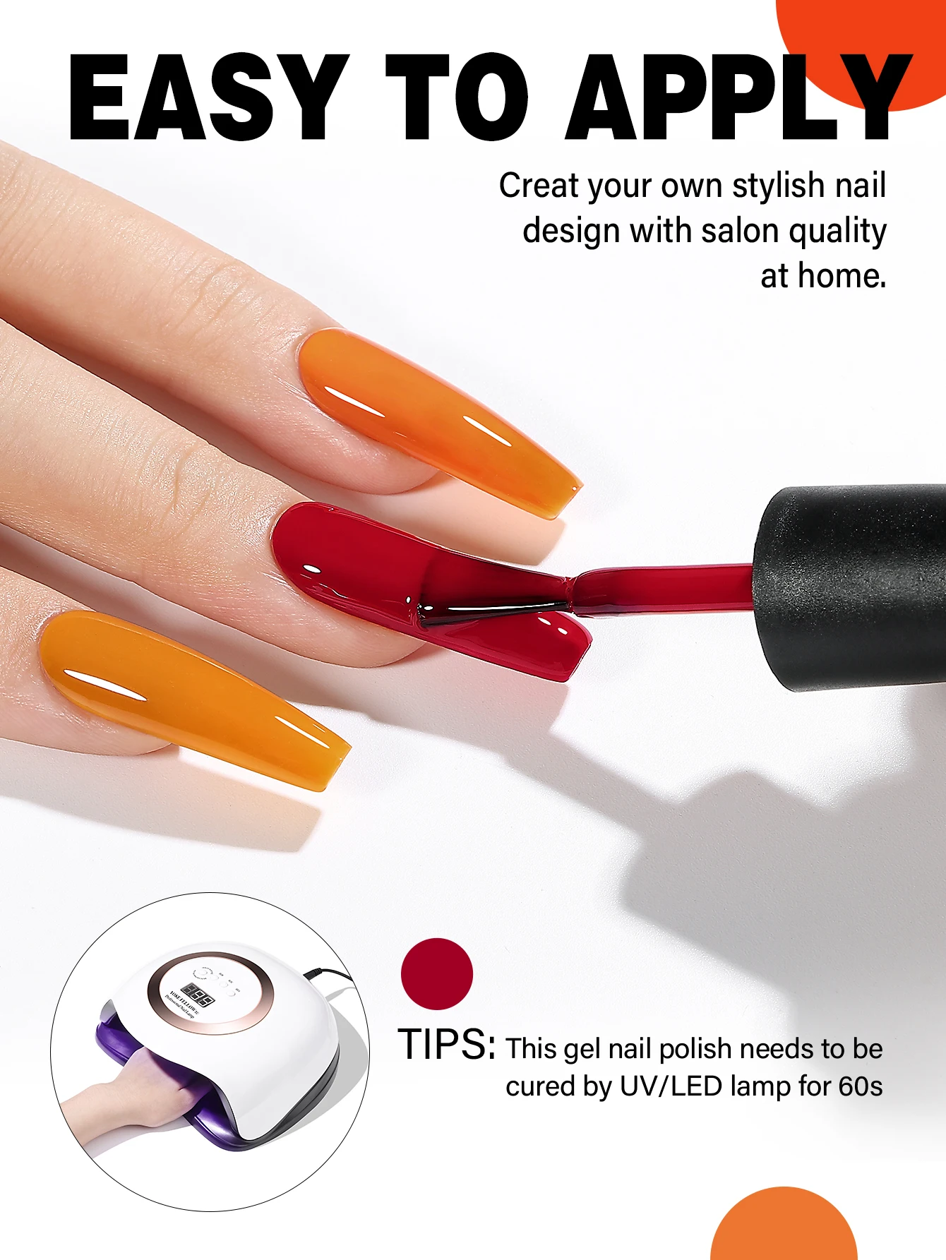 YOKEFELLOW Gel Nail Polish Set 6PCS 10ml Rich Pigment Soak Off Low Odor Long-Wear Gel Varnish for Professional Manicure 5