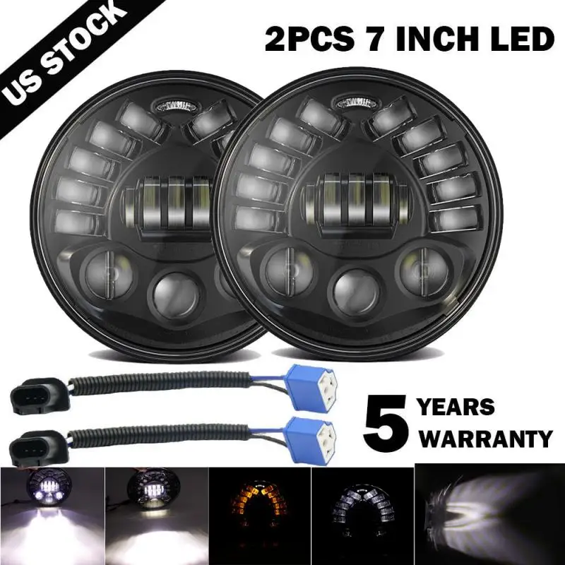 

Для мотоциклетной прожекторной фары Wrangler 500 Вт H4, круглая, 7 дюймов, черная лампа, низкая фара