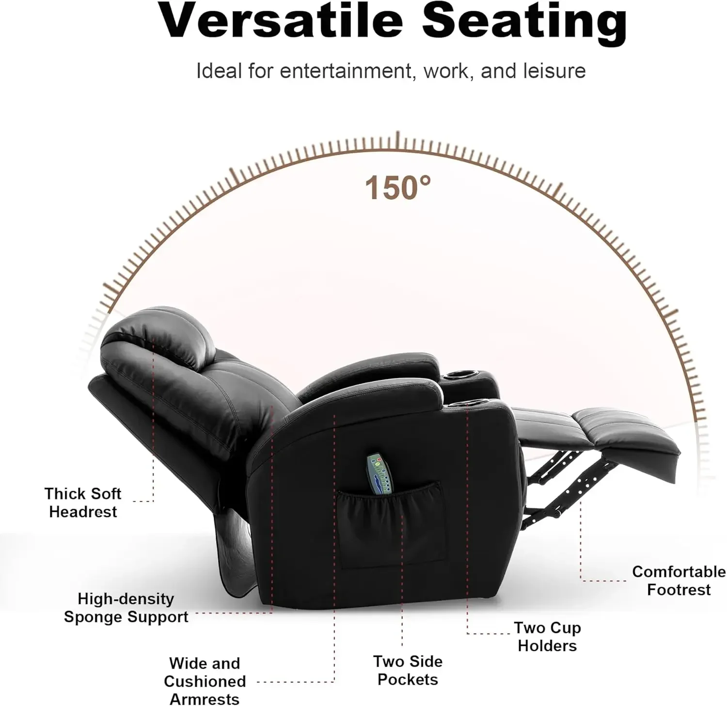 Heated Massage Rocker Recliner 6