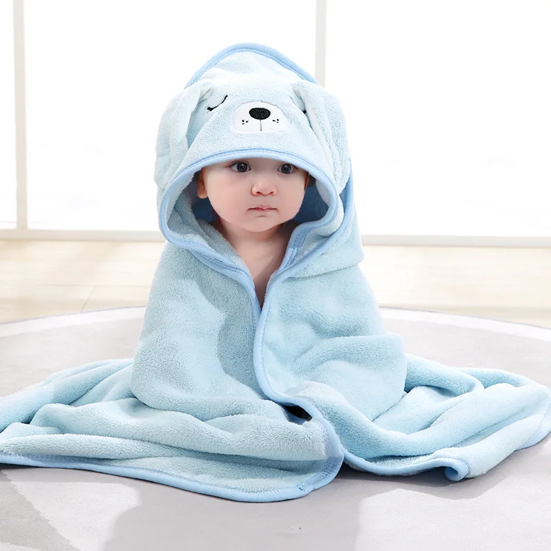 

Cartoon Baby Bath Towels for Body Hooded Coral Fleece Kids Bathrobe Newborn Swaddle Wrap Baby Blankets for Girls Boys