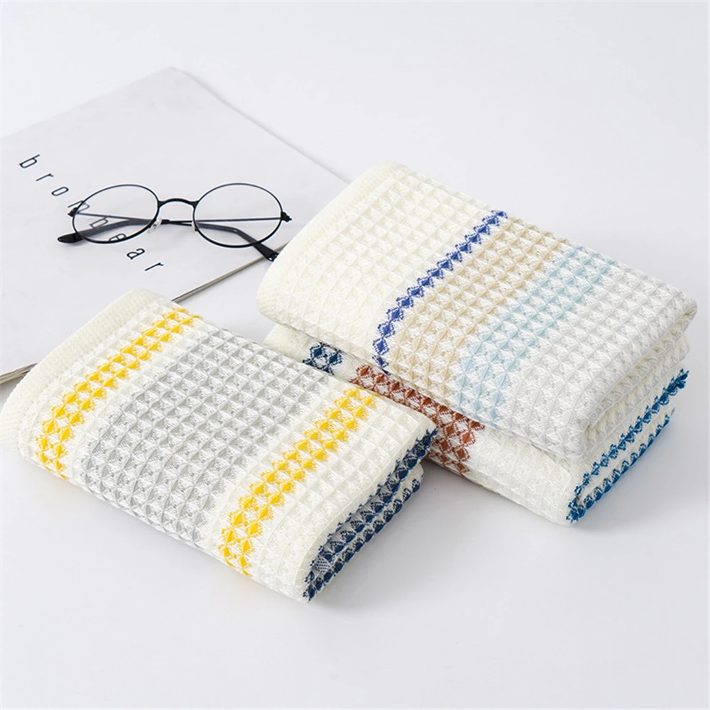 Bath Towels for Japan Style Waffle Stripe Hand Face Set for Adult Children 70*140 33*74