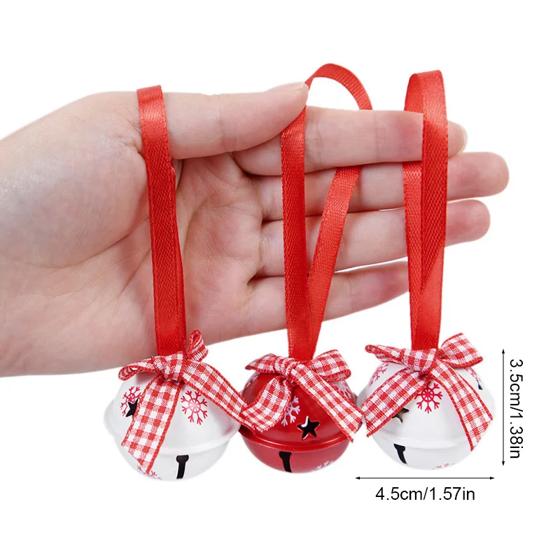 12Pcs Christmas Snowflake Jingle Bells Metal Decorative Pendant Xmas Tree Hanging Ornament 2025 New Year Home Party Decorations