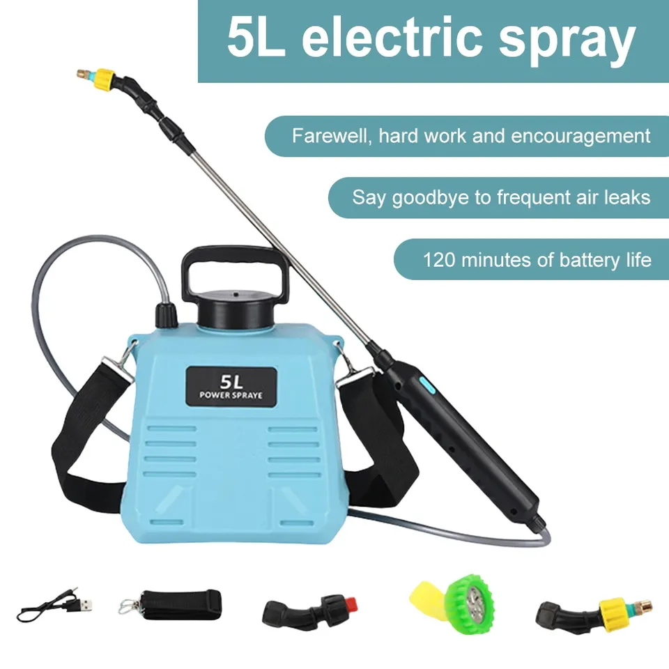 New Electric Agricultural Spray, 5/8L Household Small high-pressure Pesticide Spray, Backpack Type Garden Sprayer, Garden tools