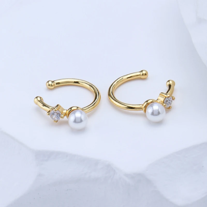 

Simple Fashion 925 Sterling Silver Single Ear Clip Earrings Electroplated 18K Gold For Women Without Pierced Ears Earrings Gift