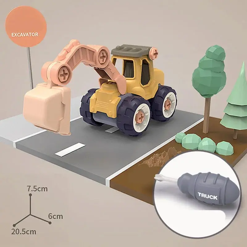 STEM Construction Kit for Kids 5-12 DIY Excavator Engineering Toys with Tools, Educational Building Gift (Screwdriver Included)