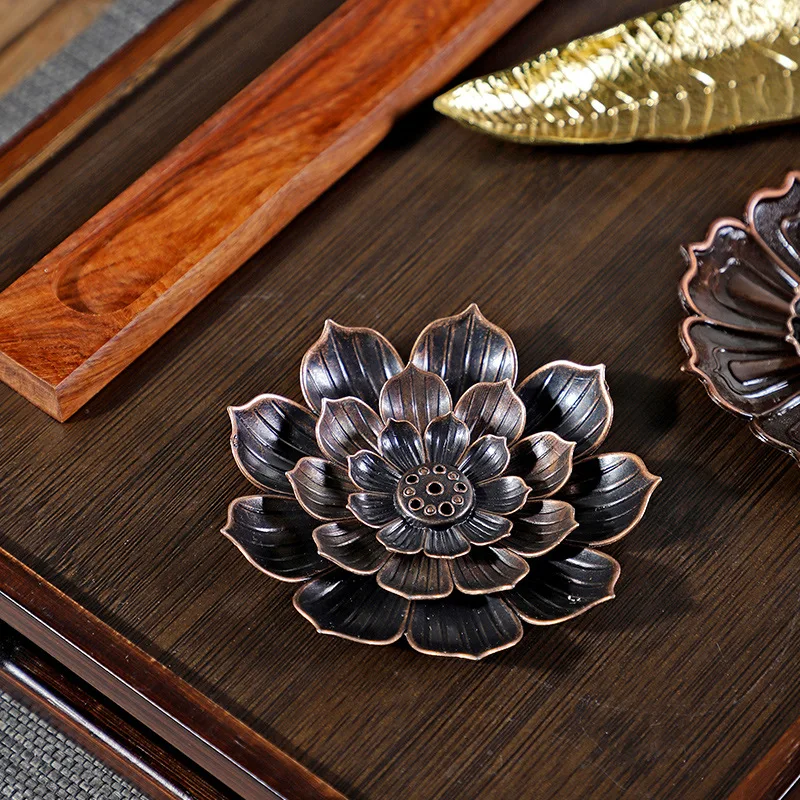 Golden Leaf Lotus Incense Holder 5