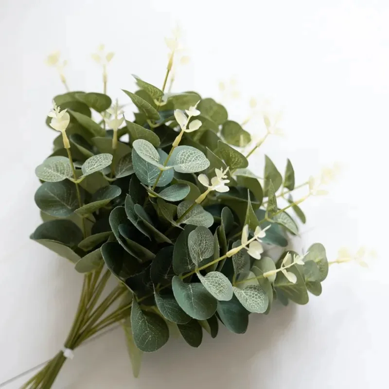 20PCS Artificial Eucalyptus Leaves - Realistic Silk Greenery Stems for Vase Fillers,Wedding/Christmas Home Decor No Maintenance