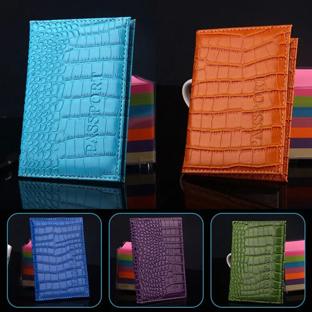 Squisito organizer da viaggio in PU Custodia a portafoglio in coccodrillo Borse Porta passaporto Porta biglietti per documenti Porta biglietti unisex - immagine 6