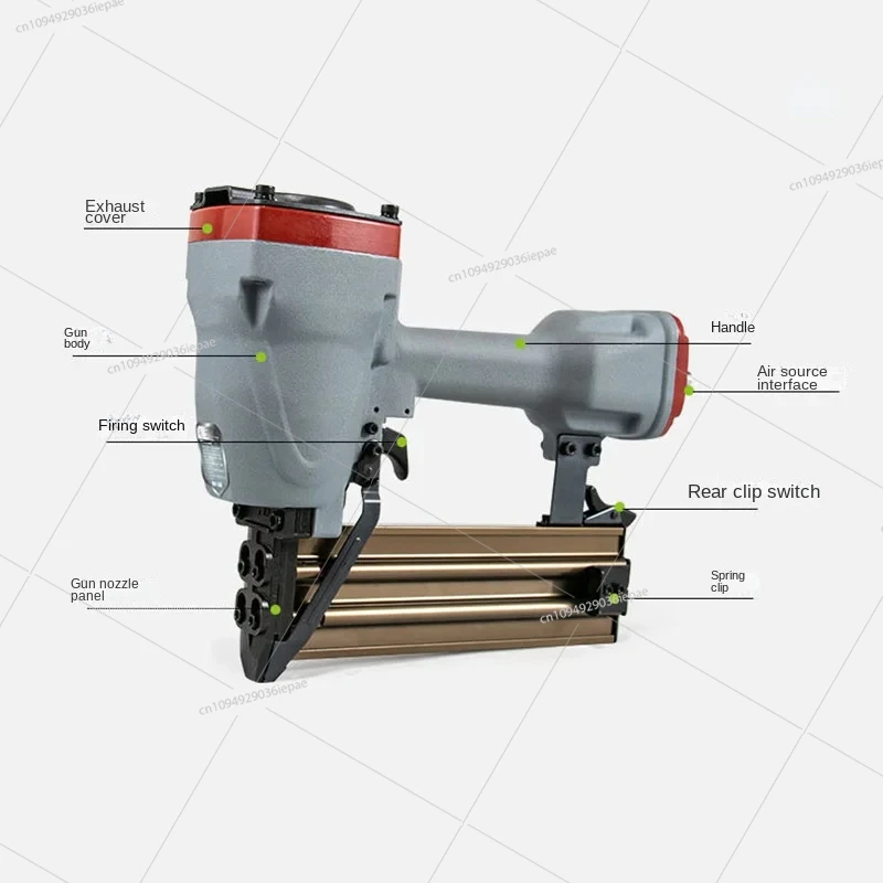 18-64MM length ST64 pneumatic steel nail gun 50 steel volumn cement nail gun line groove
