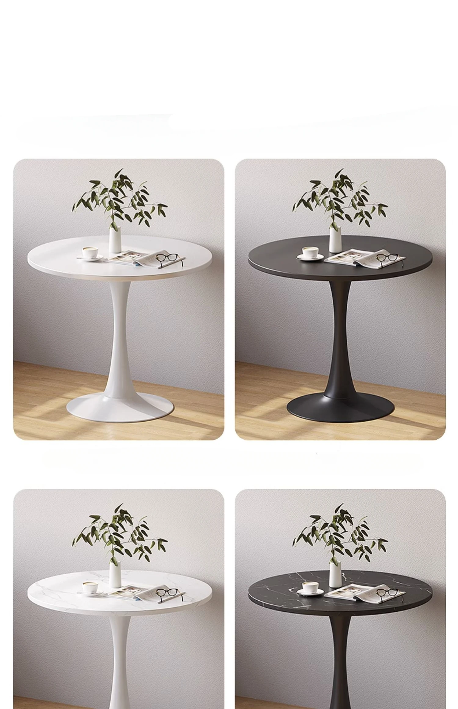 Round Table Household Dining Table Small Unit Type Desk Dual-purpose Fast Food Restaurant Commercial Rental Room Nordic