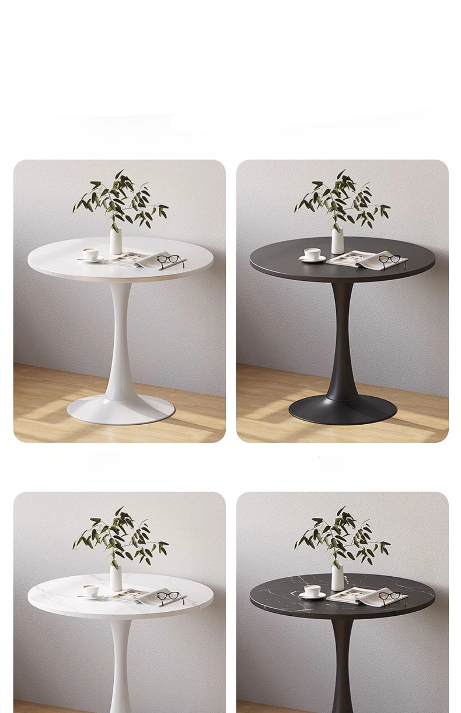 Mesa redonda para el hogar, tipo unidad pequeña mesa de comedor, escritorio de doble uso, restaurante de comida rápida, sala de alquiler comercial,