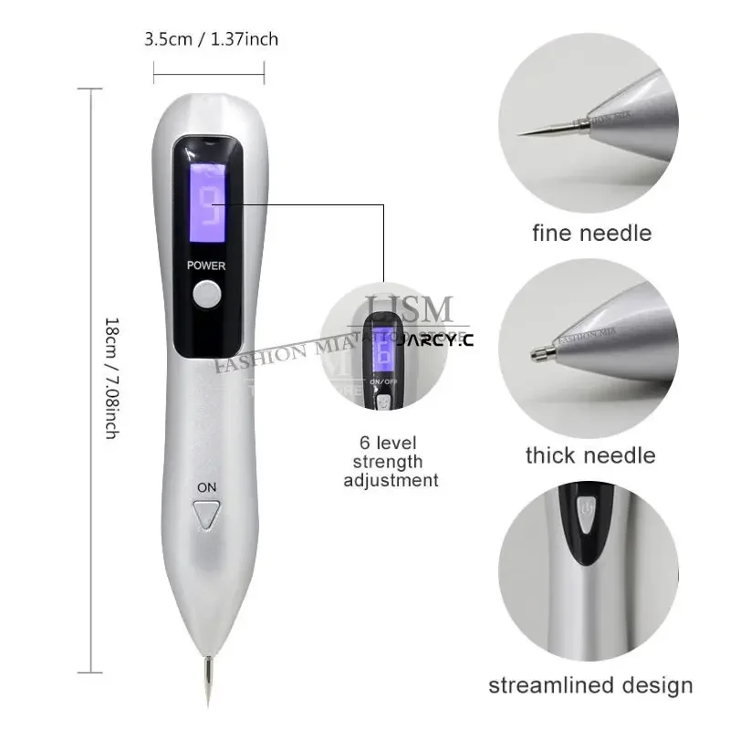9 Level LCD Laser Plasma Pen Tattoo Freckle Wart Tag Removal Pen LED Light Dark Spot Remover for Face Skin Care Beauty Machine