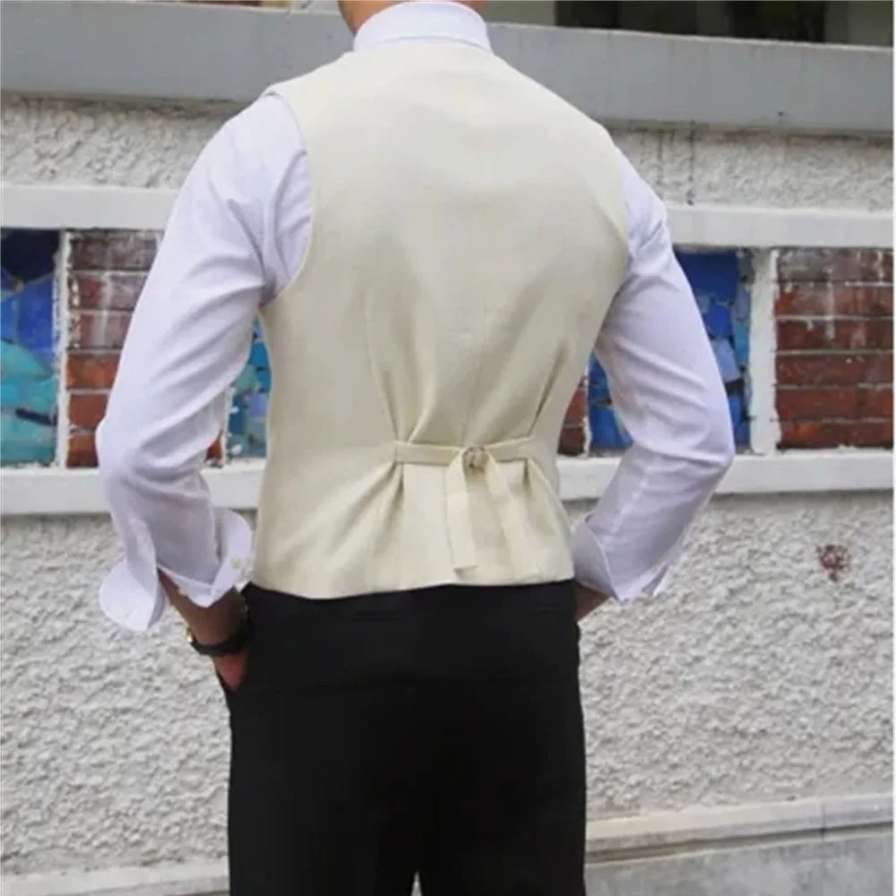 Fashion Men's Waistcoat Formal Dress Suit For Wedding Dress Tailor-made Slim Fit Double-Breasted Vest Colete Masculino 남자조끼