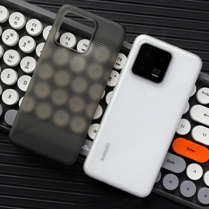 حافظة خلفية صلبة رفيعة للغاية لهاتف Xiaomi Mi 13 14 Pro Ultra 15 غير لامعة هندسية غير متساوية شريط بلوري غطاء فاخر Funda