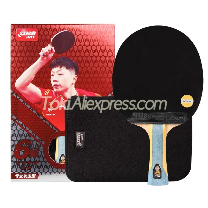 DHS Ping Pong Table Tennis Racket Paddle Bat 6 Star Penhold/Shakehand Handle Bat with Carry Case 