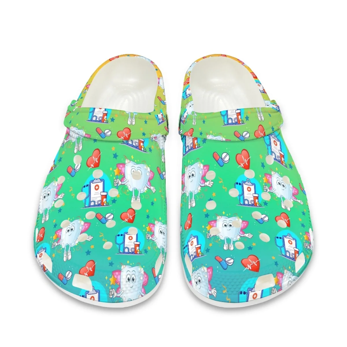 Cute Teeth Nursing Flat Shoes Outdoor Women Comfortable Non-slip Summer Sandals High Quality Soft Sole Garden Shoes Slippers New