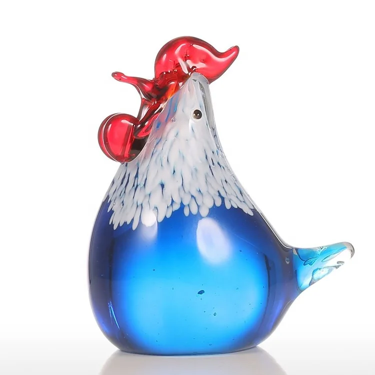 

new arrival hand blown glass murano rooster chicken figurines