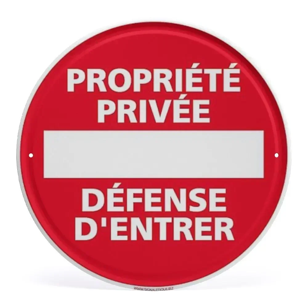 Round Metal No Trespassing Warning Sign with Video Surveillance Notice