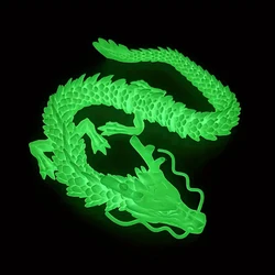 Exquisite 3D Printed Movable Dragon Ornament - Collector's Edition Home Decor Piece (Luminous green)