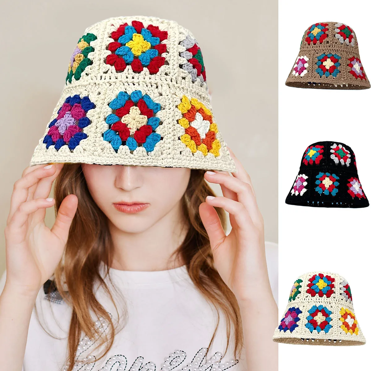 haty2k2023crochethatbuckethatJapanSoftKnittedWomenKorean