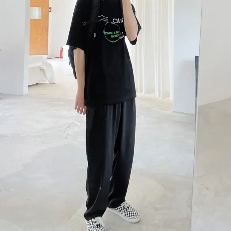 Trousers Male Hip Hop Men's Casual Pants Brown Straight Classic Streetwear Sale Aesthetic New in Cotton Fashion Korean Style Y2k