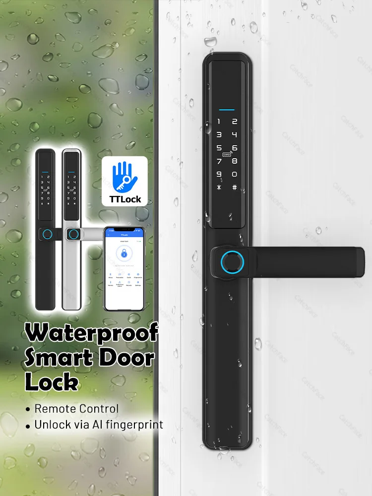 Waterproof Camera Outdoor Fingerprint TUYA WIFI APP RFID Card Code Keyless Smart