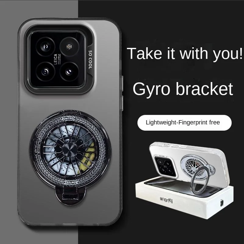 Enhanced Magnetic Gyro Ring Protective Hard PC Back Cover Case