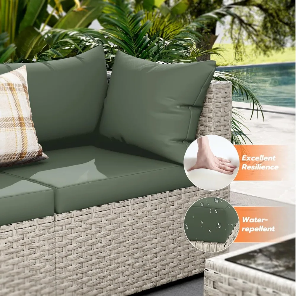7-Piece Outdoor Wicker Sofa Set 2