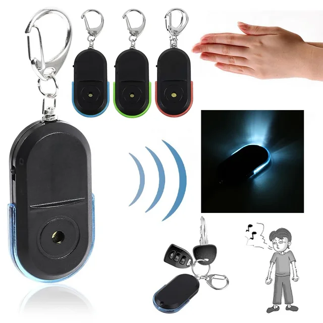 Wholesale Wireless 10m Anti-Lost Alarm Key Finder Locator Keychain Whistle Sound With LED Light Mini Anti Lost Key Finder 1