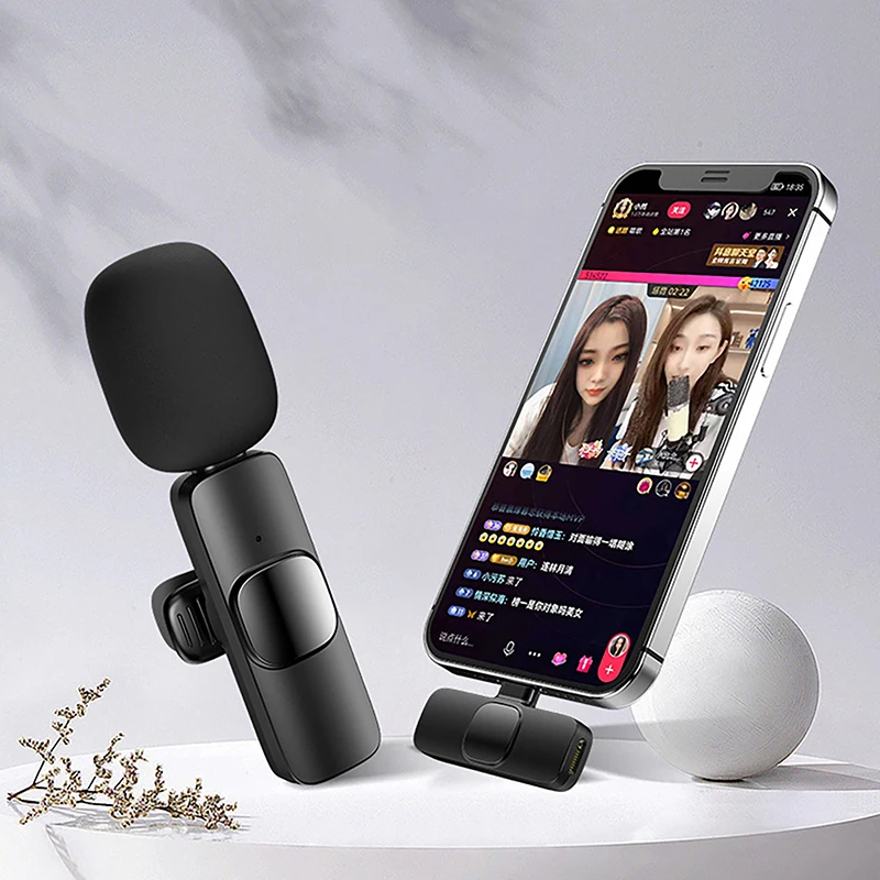 무선 마이크 오디오 비디오 미니 마이크, 휴대폰 노트북 라이브 방송 게임용, 휴대폰 마이크 액세서리