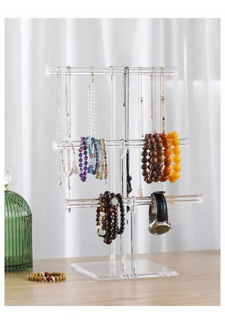 Acrylic Bracelet Display Stand Desktop Watch Necklace Headwear Storage  Holder Transparent Bangle Stand Display Organizer