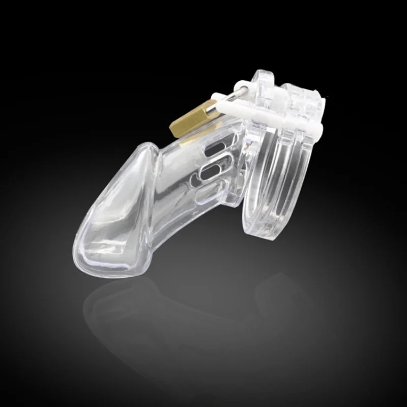 Penis Chastity Cage Chastity Lock Sex Toy with 5 Size Rings Brass Lock