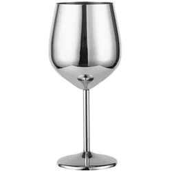Elegant 500ml Rose Gold Stainless Steel Wine Goblet - Durable Metal Cup for Red Wine and Champagne, Perfect for Parties and Bars (Silver)