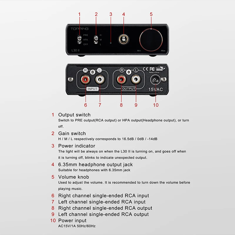 TOPPING L30II NFCA Headphone Amplifier Hi-Res Audio 560mW&times;2 L30II AMP Combine with E30II