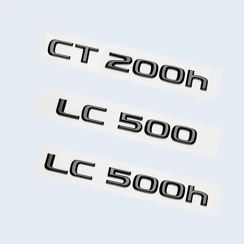 렉서스 글로시 블랙 CT200h LC500 LC500h 하이브리드 3D 메탈 엠블럼 자동차 트렁크 로고 배지 스티커 액세서리 CT LC 시리즈