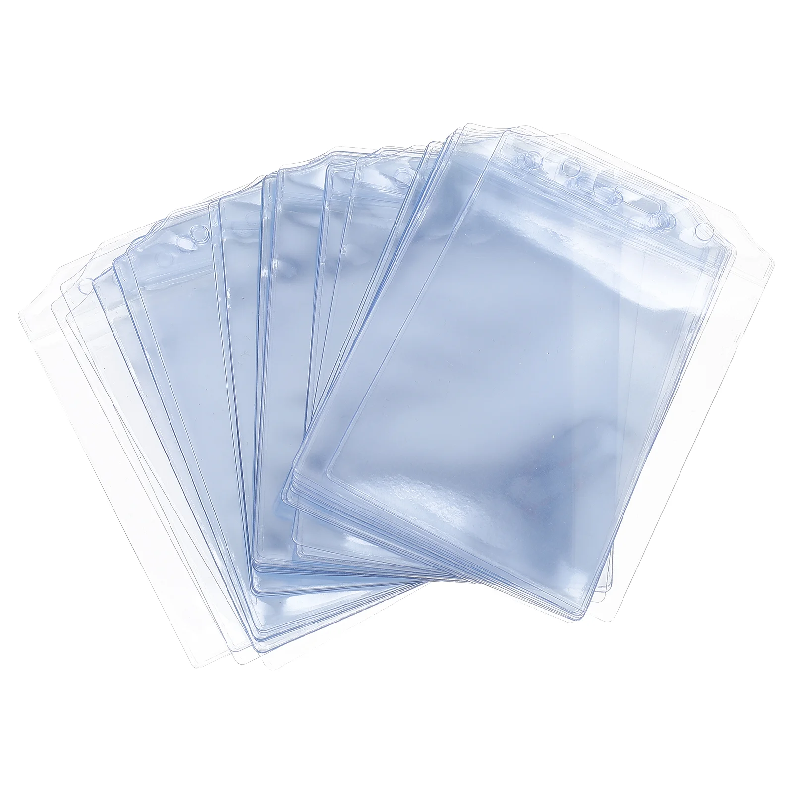 50 Pcs Card Cover Clear Badge Holder Transparent Clip Work Cards Protector Pvc ID