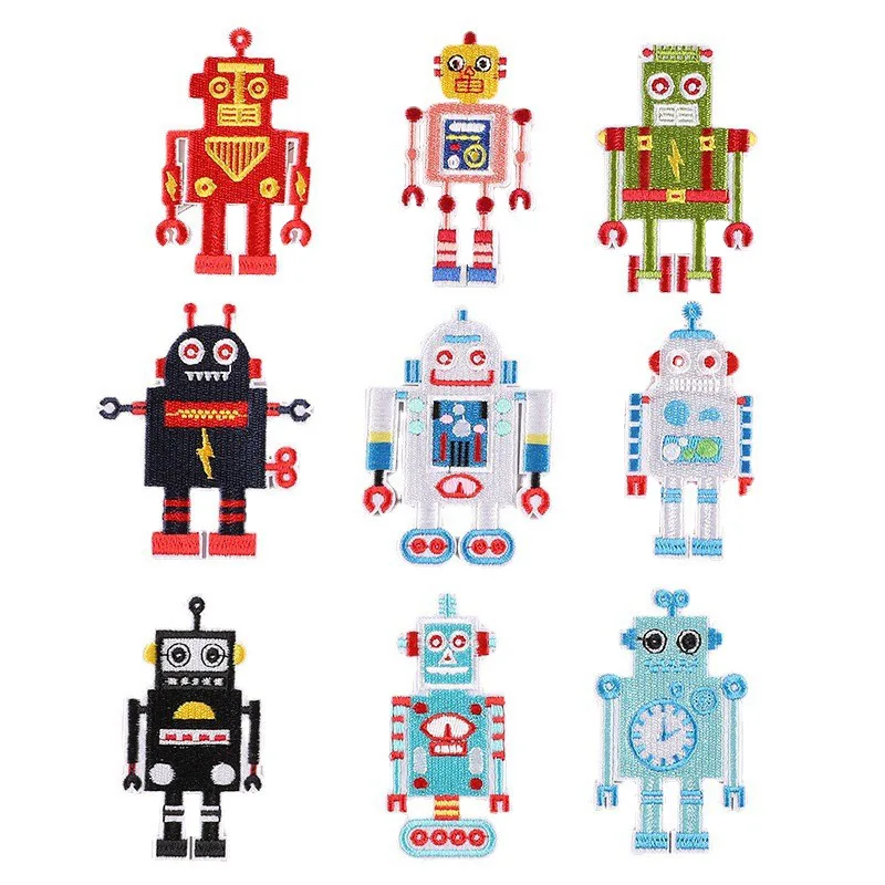 

embroidery robot patch,cute small cartoon badges,money appliques,embroidered sequined dollars patches for clothing