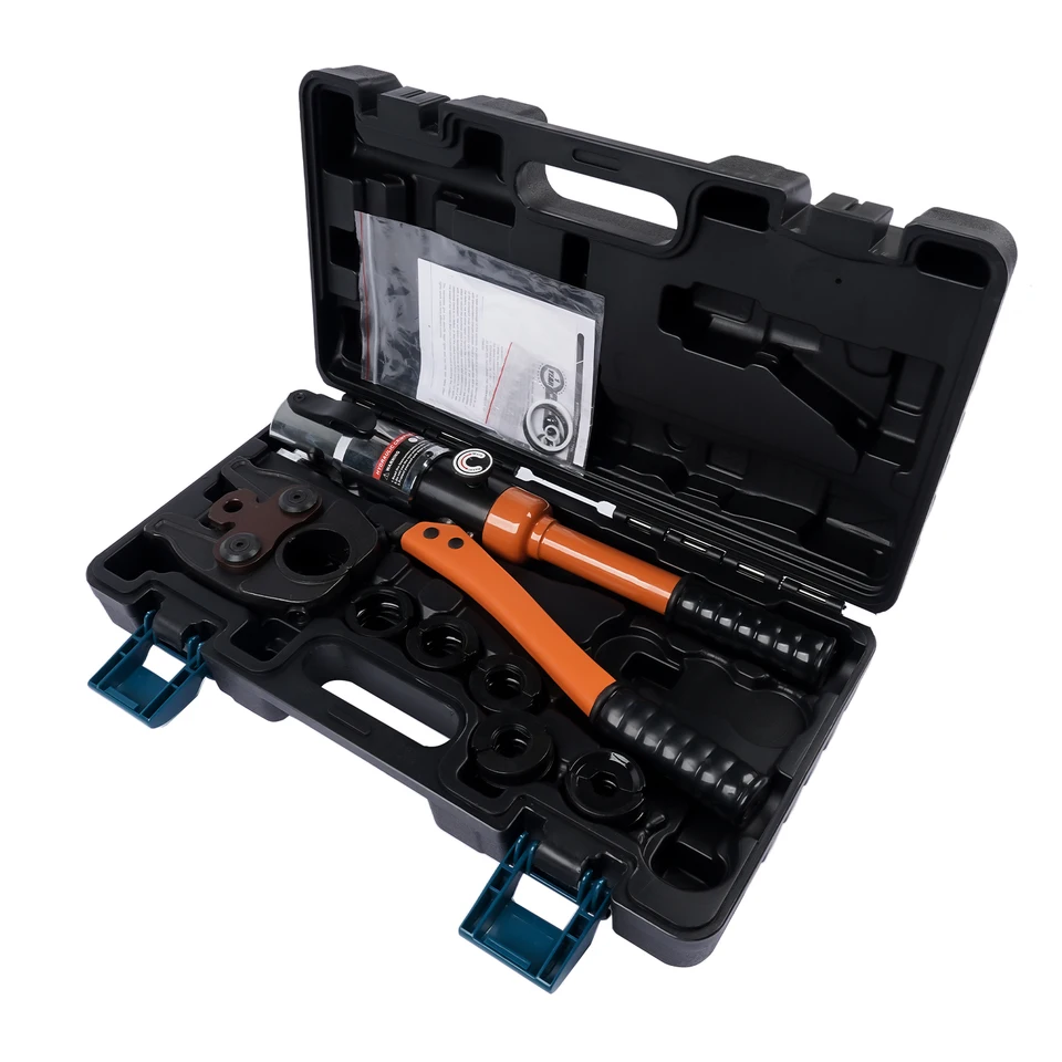 AMZCNC Hydraulic Crimping Pliers 12-28mm Copper Pipe Crimper Plumbing Crimping Tool For Copper Pipe Press With 5pcs Copper 12,15,18,22,28mm And 4pcs PEX-AL-PEX 16,20,26,32mm,360°Head - View #6